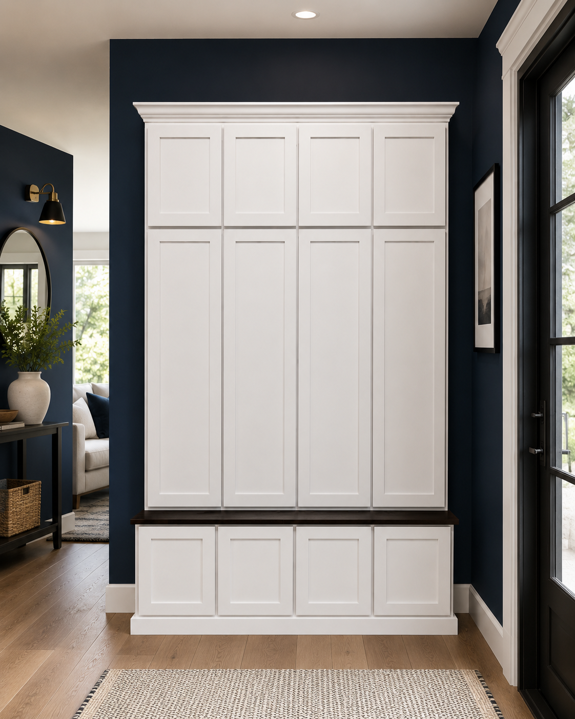 Ashville Entryway Shoe Storage Bench | Custom Mudroom Hall Tree with Drawers, Cubbies & Hooks | Wood Entryway Furniture - Griffin Furniture
