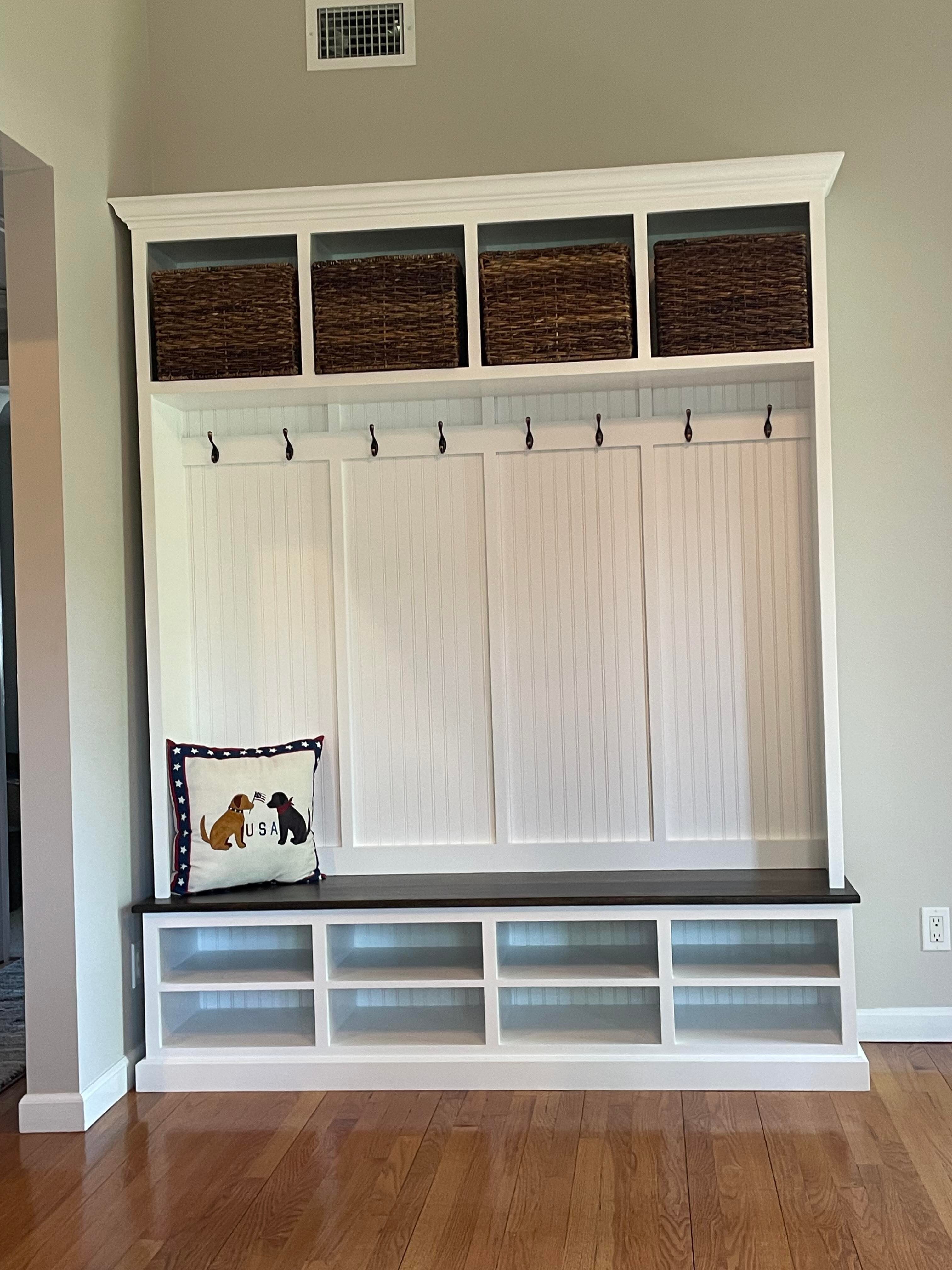 Moraga mudroom shoe storage bench hall tree entryway furniture (4 section) - Griffin Furniture