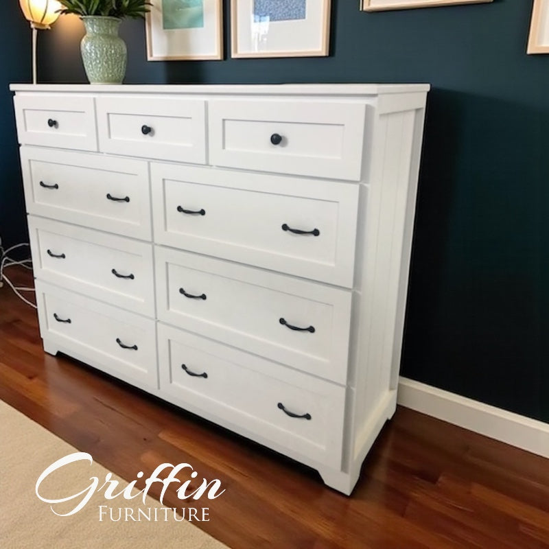 Saint Louis Solid Wood Dresser with Drawers | Custom Farmhouse Storage | Handcrafted Bedroom Furniture