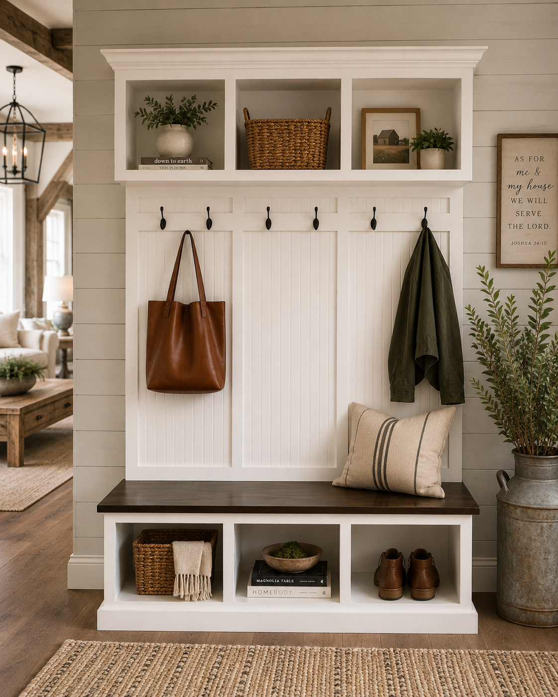 Long Island Shoe Bench – Stylish Entryway Storage & Seating | Custom Wood Bench for Mudrooms & Hallways (3-section)