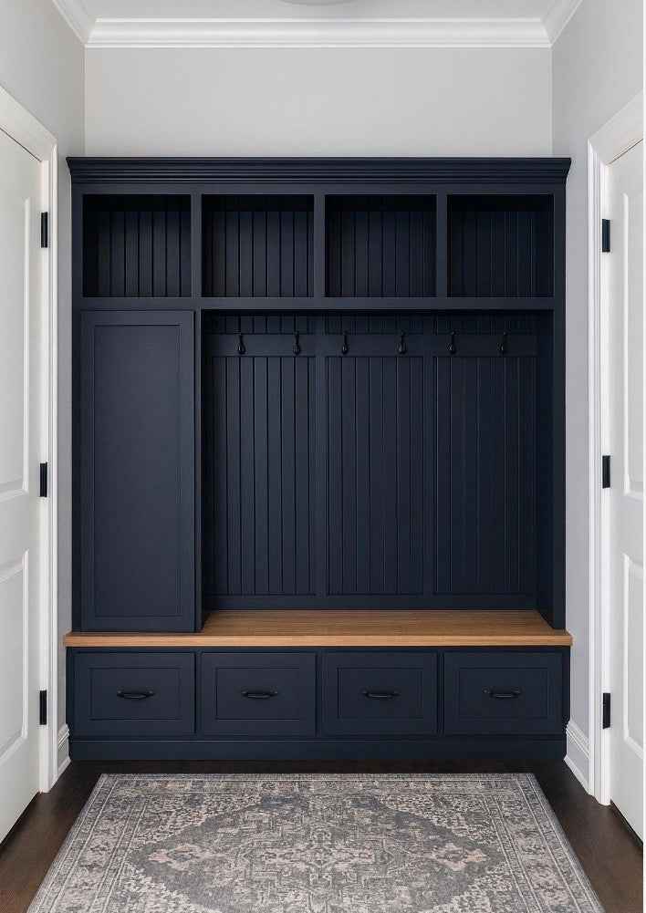 Oregon Mudroom Bench | Shoe Storage | Hall Tree | Standing Coat Rack | Mudroom Furniture (4-section)
