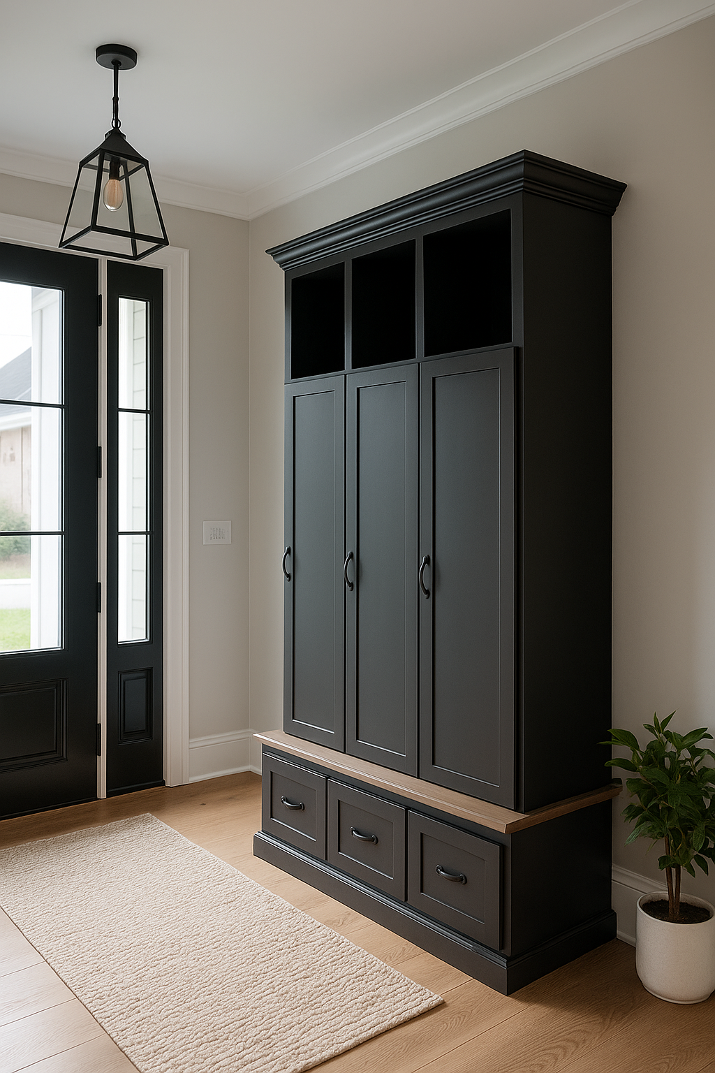 Maryland Locker Entryway Bench with Shoe Storage – Custom Mudroom Seating & Organization | Griffin Furniture