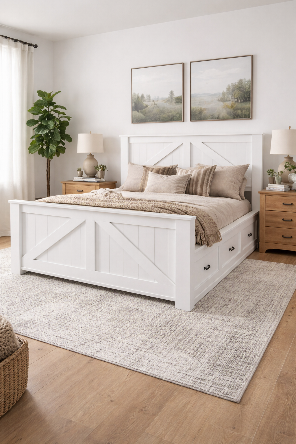 Brooklyn Custom Wood Bed Frame with Storage Drawers | All Bed Sizes | Handmade & Ships Free Nationwide - Griffin Furniture