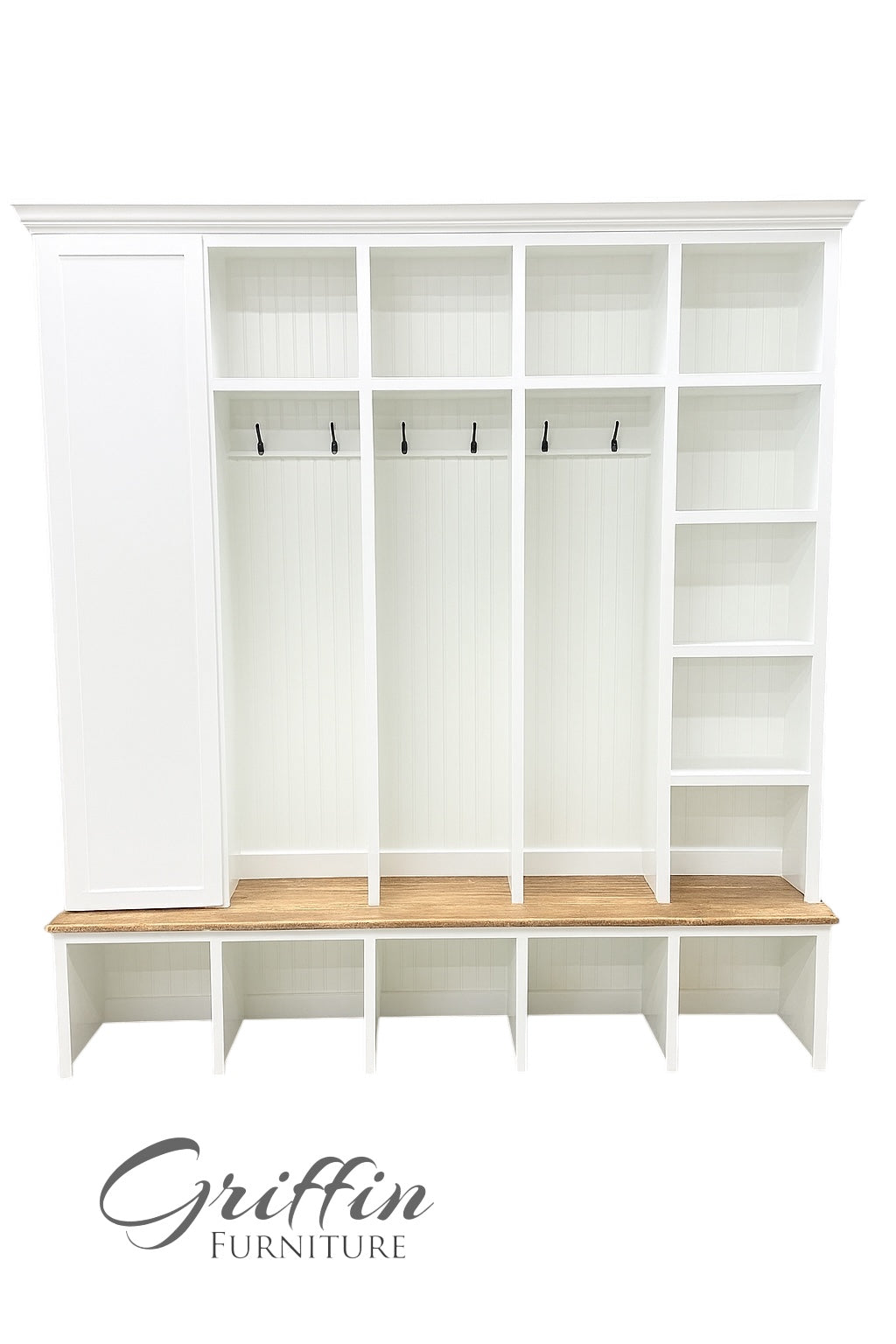 Colorado Mudroom Locker Bench with Hall Tree | Custom Storage Solution for Entryways