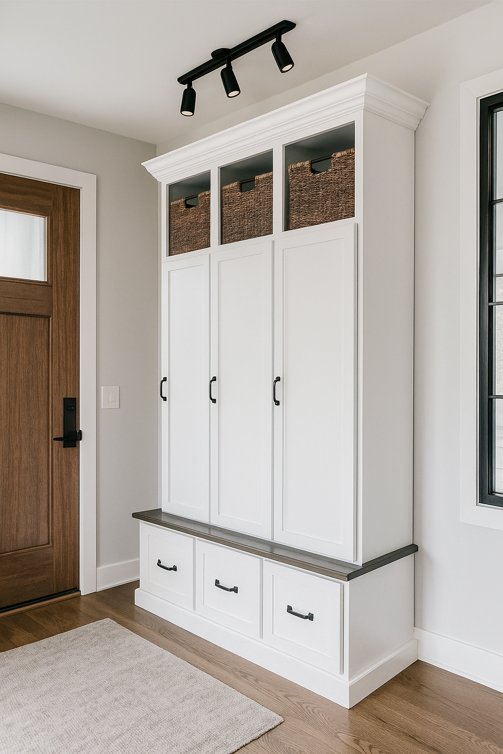 Maryland Locker Entryway Bench with Shoe Storage – Custom Mudroom Seating & Organization | Griffin Furniture