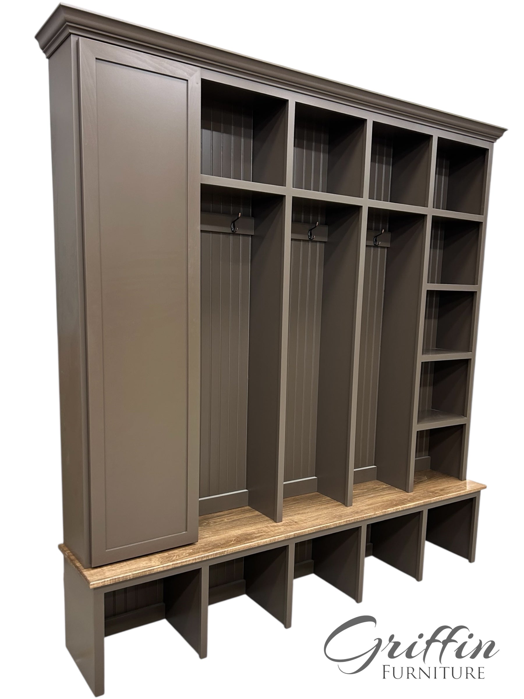Colorado Mudroom Locker Bench with Hall Tree | Custom Storage Solution for Entryways