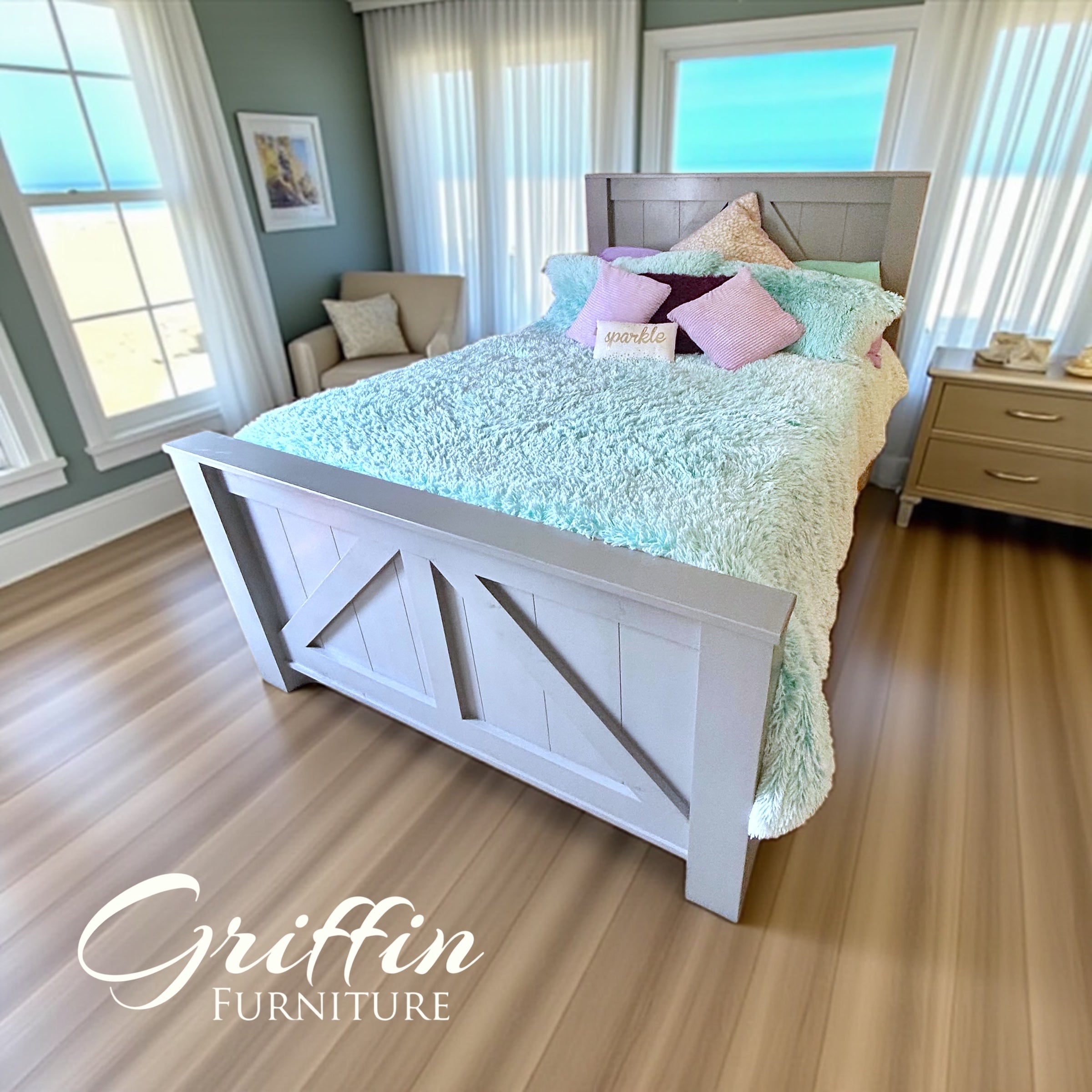 Brooklyn Custom Wood Bed Frame with Storage Drawers | All Bed Sizes | Handmade & Ships Free Nationwide