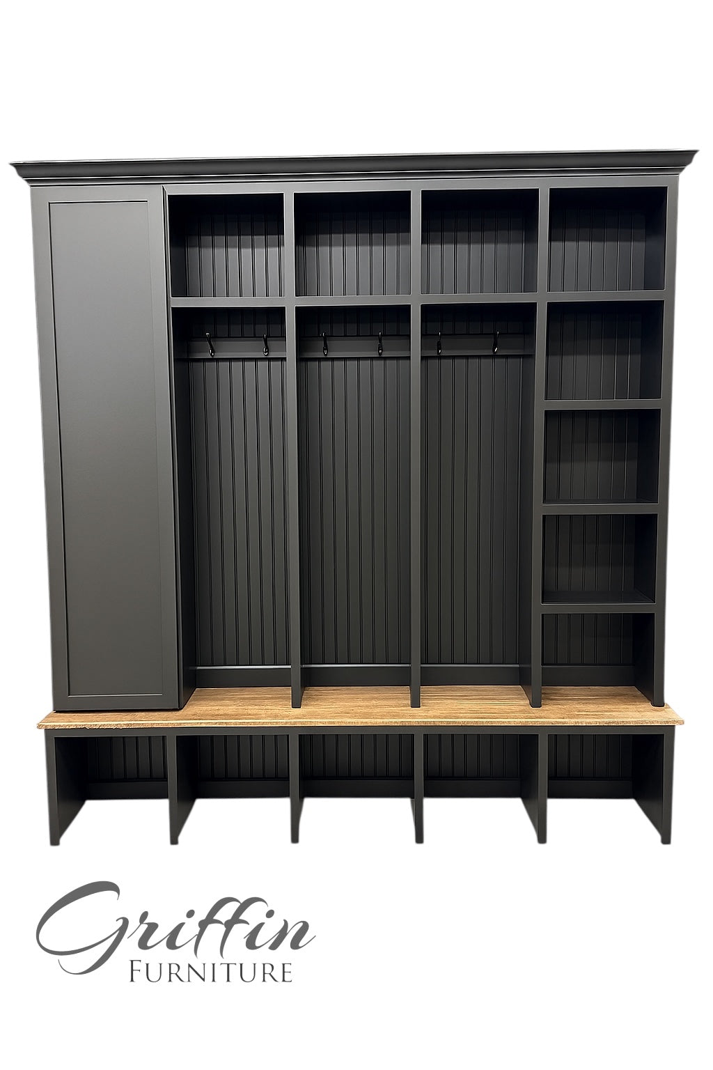 Colorado Mudroom Locker Bench with Hall Tree | Custom Storage Solution for Entryways