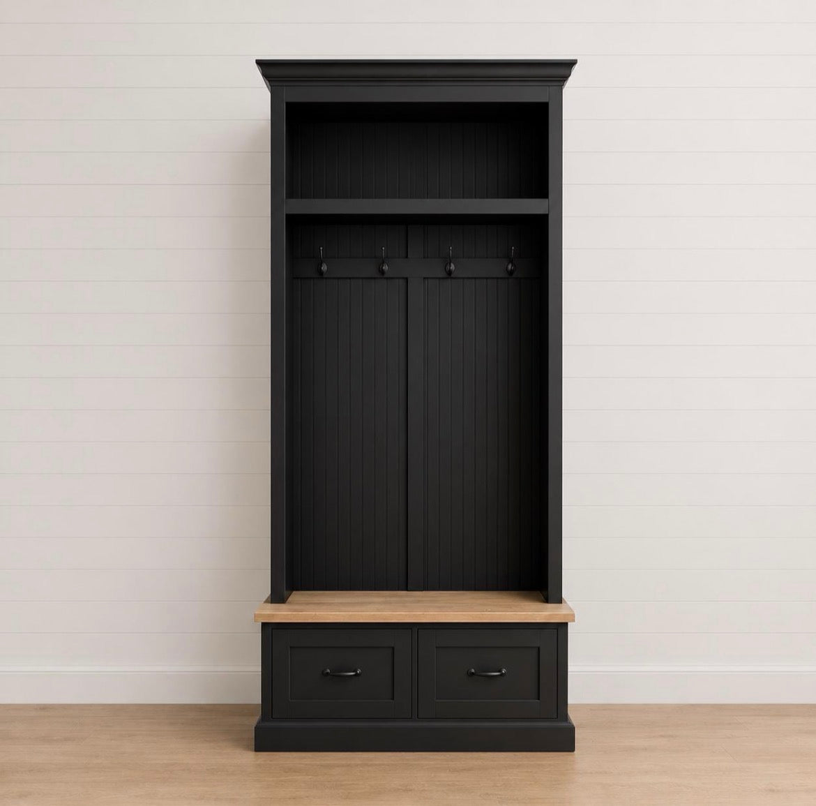 Nashville Customizable Mudroom Coat Rack with Bench & Storage Drawers - Griffin Furniture