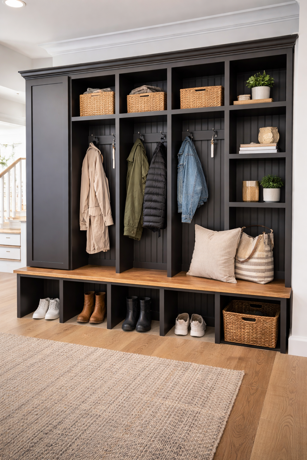 Colorado Mudroom Locker Bench with Hall Tree | Custom Storage Solution for Entryways - Griffin Furniture