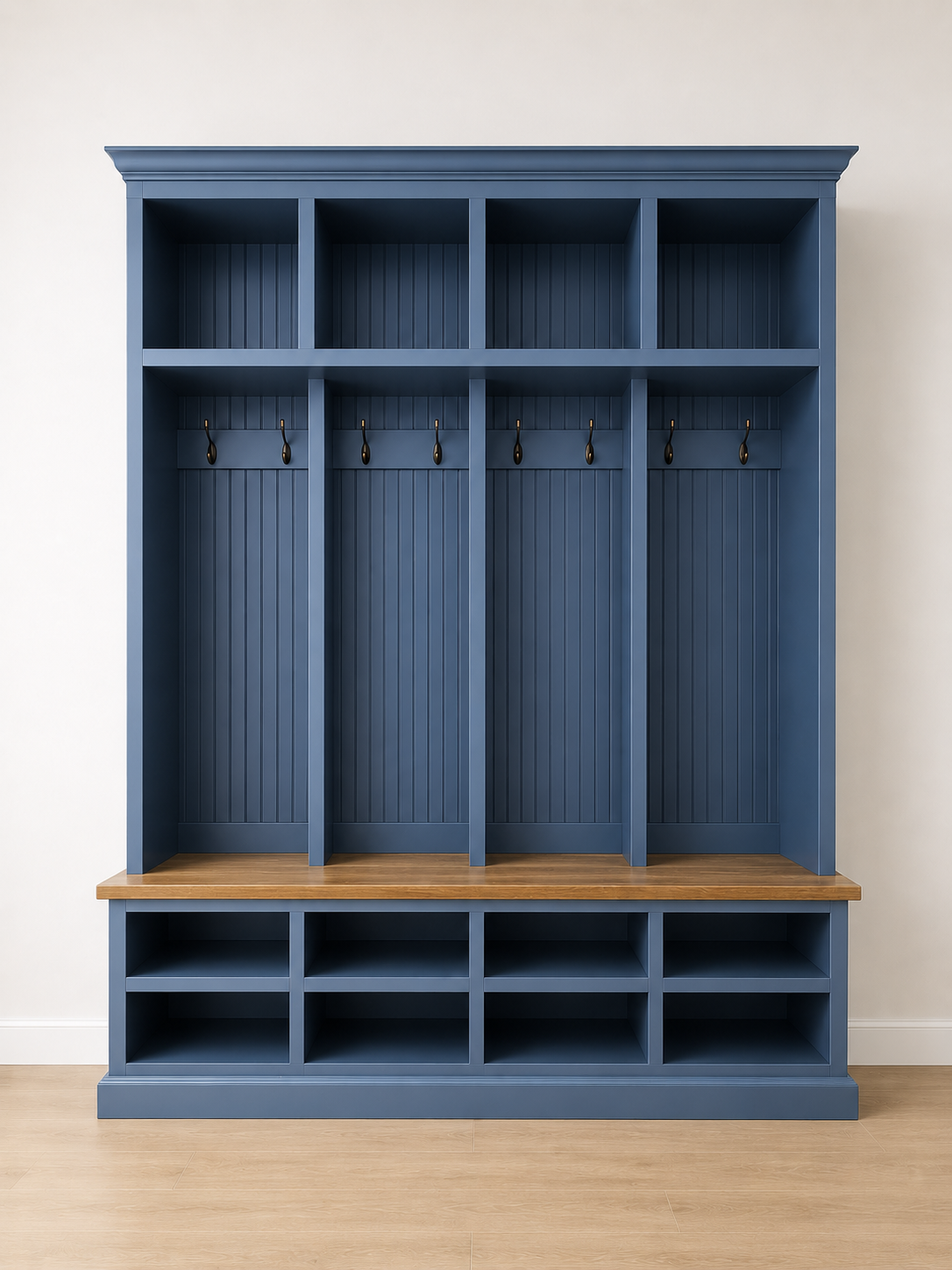 The Lewis Mudroom Locker – Stylish Entryway Storage & Organization Solution | Custom Wood Hall Tree with Cubbies & Hooks