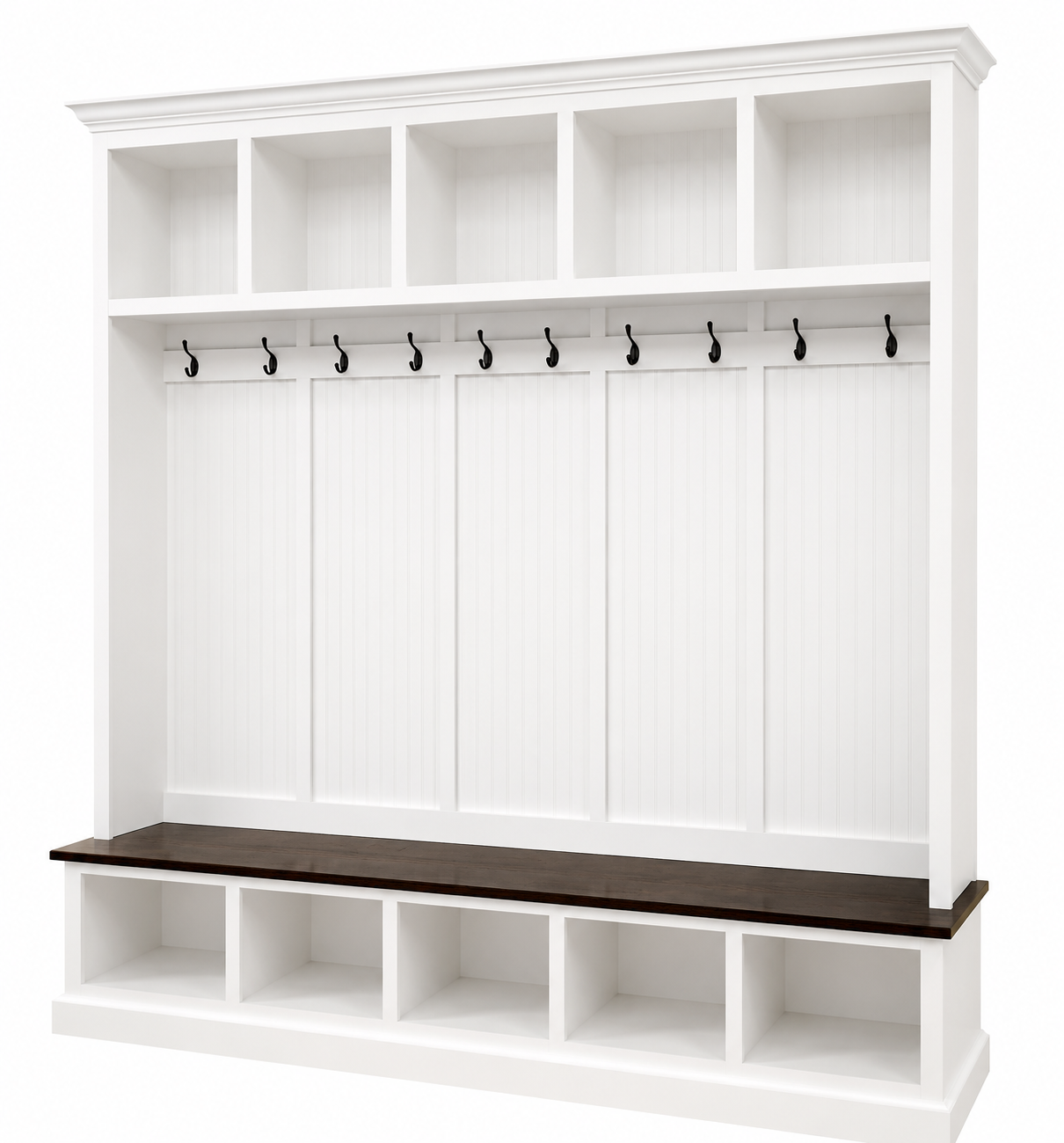 Pennsylvania 5-Section Entryway Bench with Storage – Custom Mudroom Seating | Wood Hall Tree Organizer - Griffin Furniture