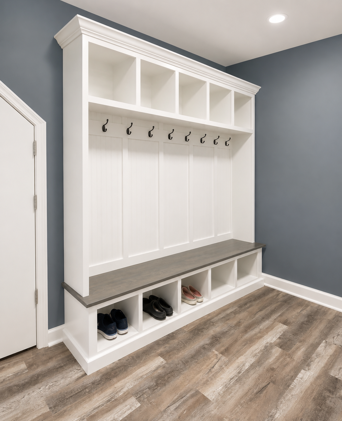 Pennsylvania 5-Section Entryway Bench with Storage – Custom Mudroom Seating | Wood Hall Tree Organizer - Griffin Furniture