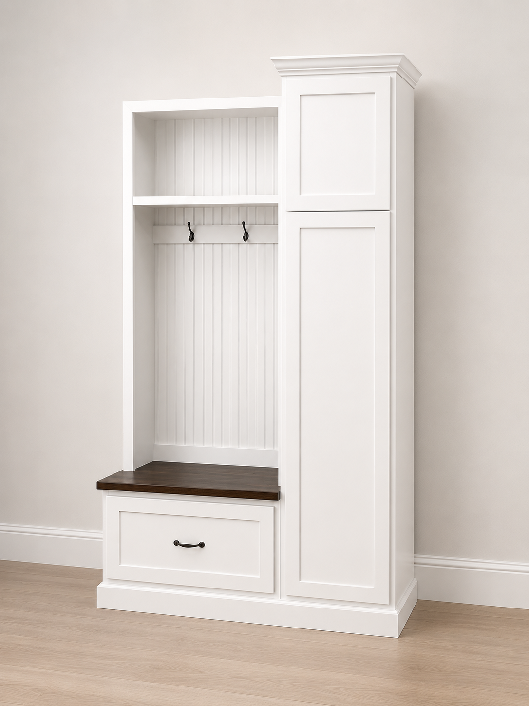 Holbrook Entryway Shoe Bench Hall Tree | 1-Section Mudroom Organizer | Wood Coat Rack with Storage - Griffin Furniture