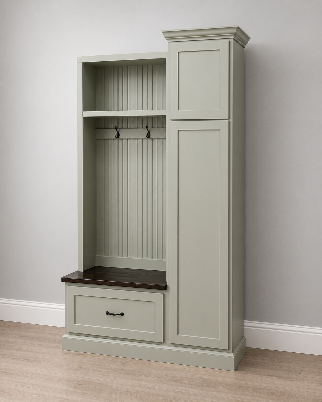 Holbrook Entryway Shoe Bench Hall Tree | 1-Section Mudroom Organizer | Wood Coat Rack with Storage - Griffin Furniture