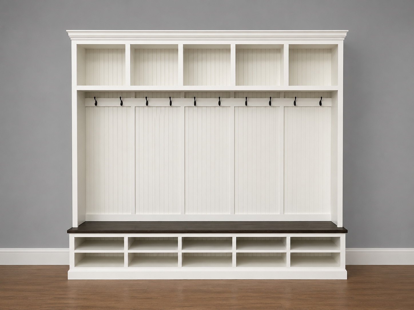 Moraga Mudroom bench shoe storage hall tree coat rack (5 section) - Griffin Furniture