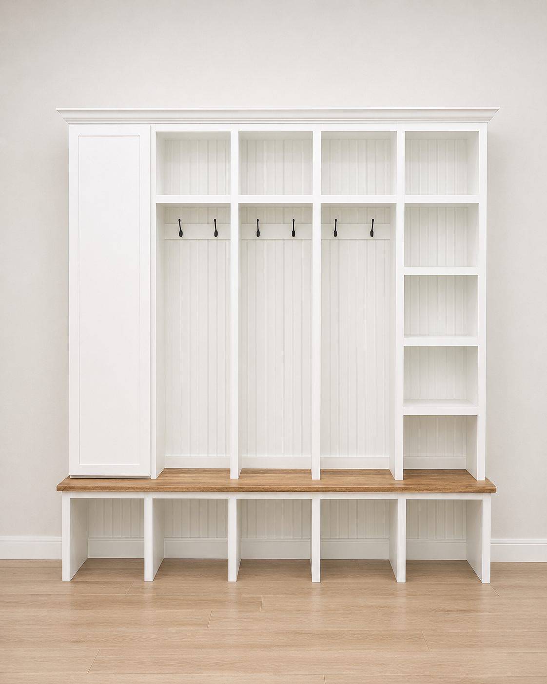 Colorado Mudroom Locker Bench with Hall Tree | Custom Storage Solution for Entryways - Griffin Furniture