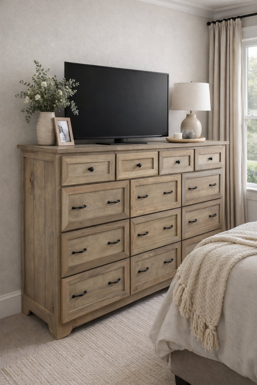 Marietta Dresser – Solid Wood Farmhouse Dresser for Bedroom Storage | Rustic 9-Drawer Dresser Handmade in USA - Griffin Furniture