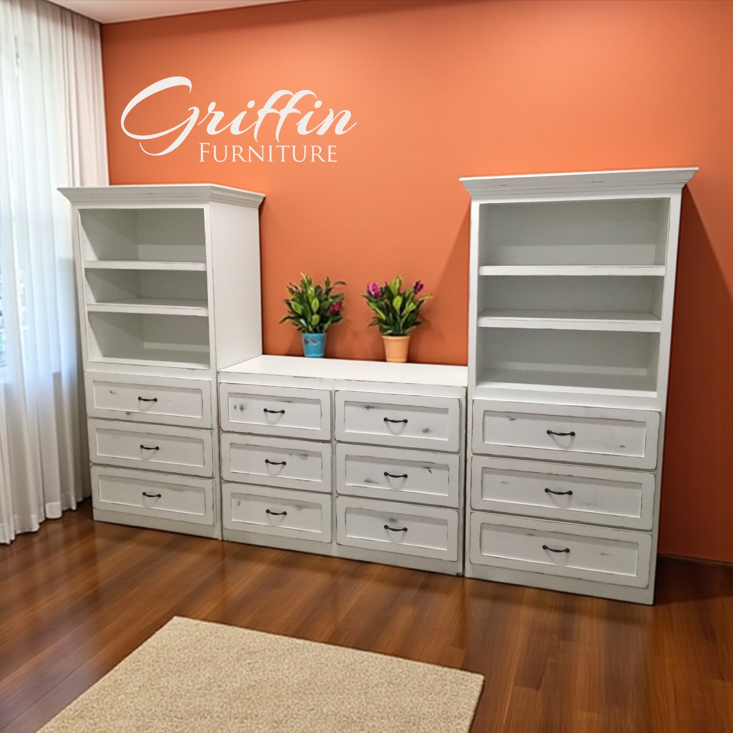 Augusta Bedroom Storage Furniture | Bookcase, Drawers, Dresser & TV Stand | Griffin Furniture USA