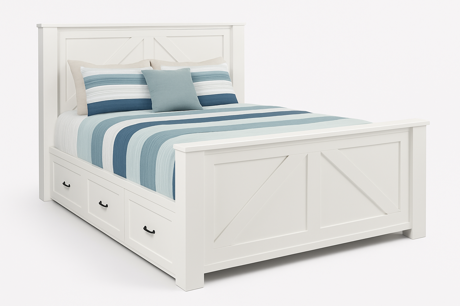 Brooklyn Custom Wood Bed Frame with Storage Drawers | All Bed Sizes | Handmade & Ships Free Nationwide