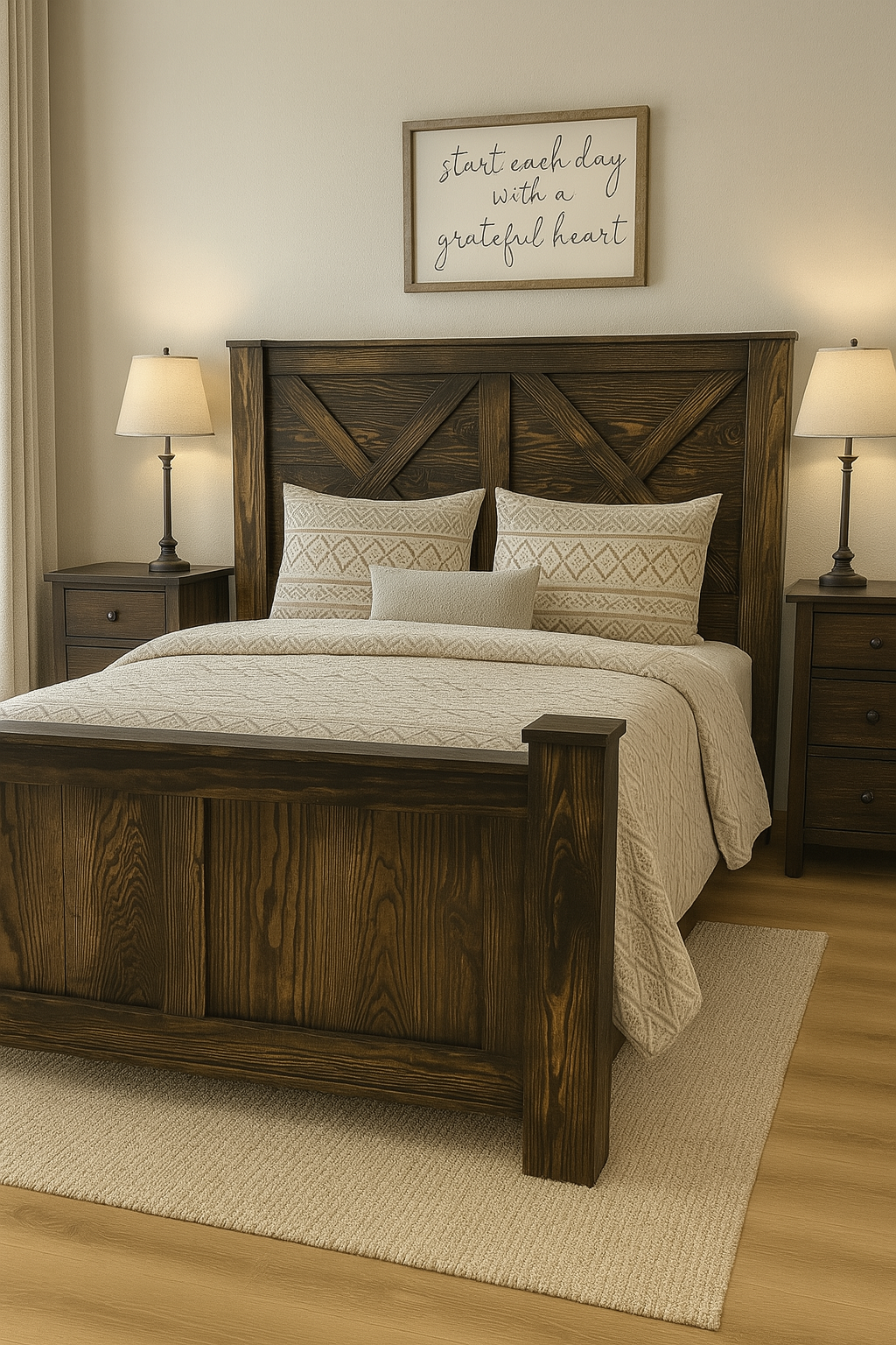 Cape Coral Wooden Bed Frame | Sturdy Platform Bed | Rustic & Stylish Handmade Furniture