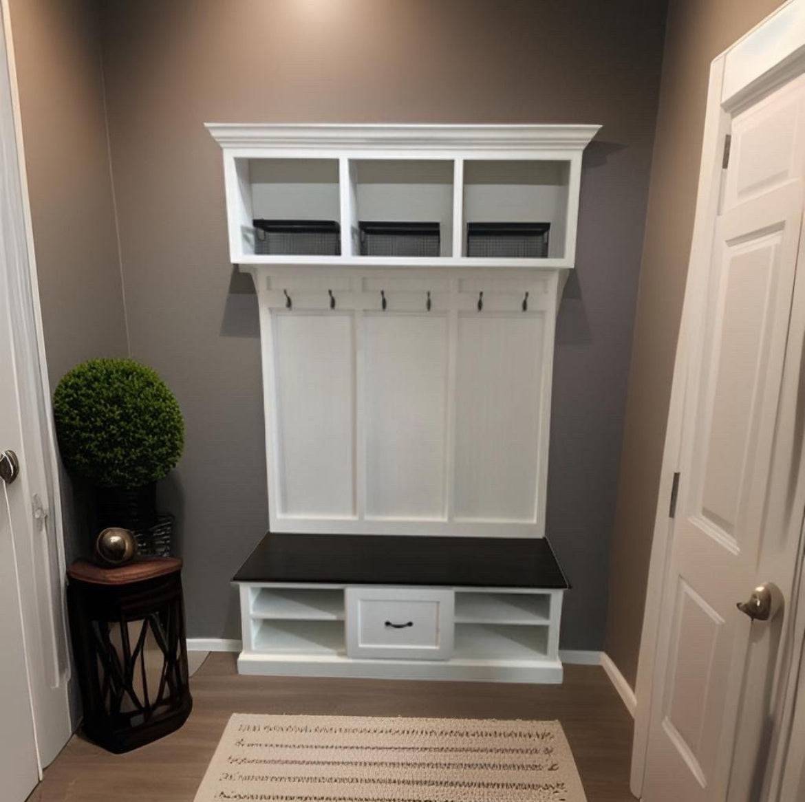 Birmingham Entryway shoe storage Bench | Hall Tree | Mudroom bench | Coat Rack.