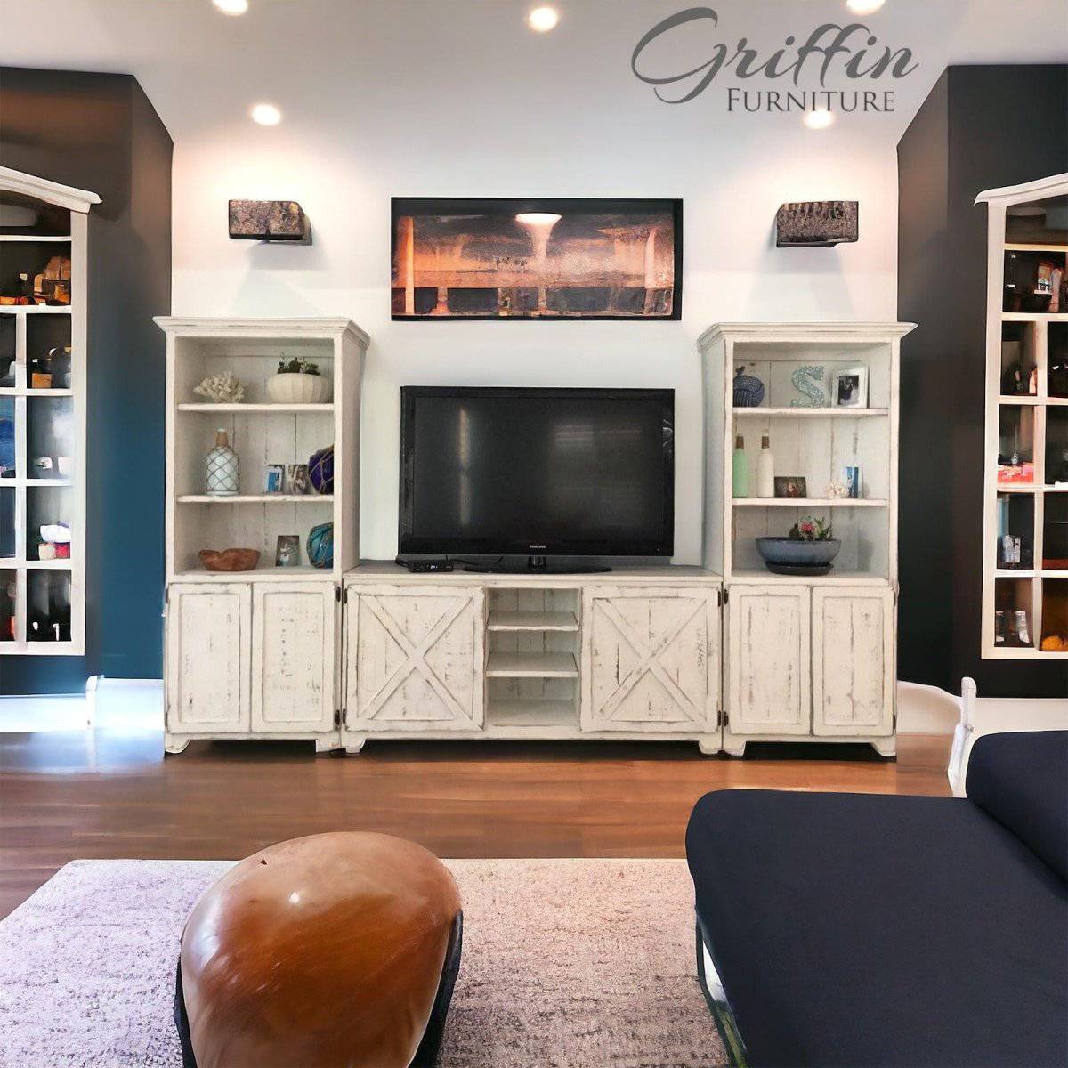 Bradenton Entertainment Center | TV Stand & Media Console | Custom Living Room Furniture with Storage