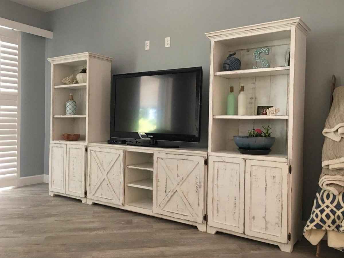 Bradenton Entertainment Center with Bookshelf Units | Handcrafted Wood TV Stand & Media Console