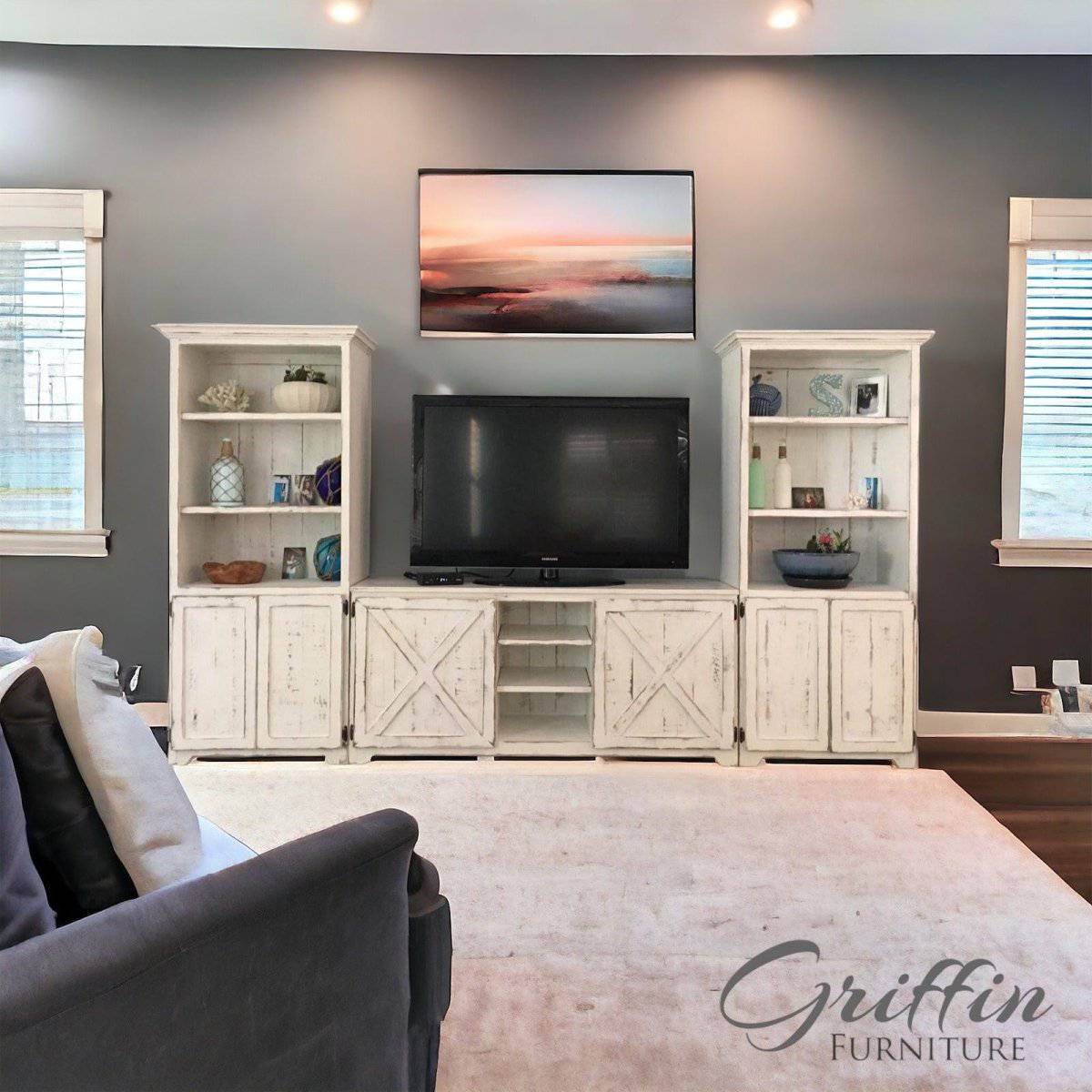 Bradenton Farmhouse Entertainment Center |TV Stand | Media Console | Living Room Furniture.