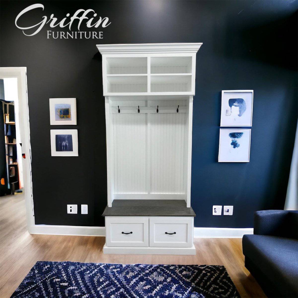 Branson Hall Tree Shoe Rack Entryway Bench with Mudroom Storage (2-section).