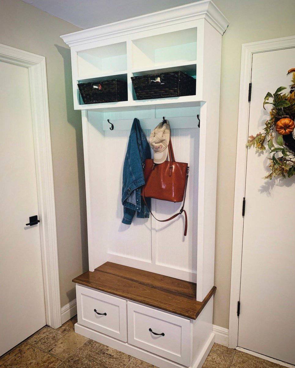 Branson Hall Tree Shoe Rack Entryway Bench with Mudroom Storage (2-section).