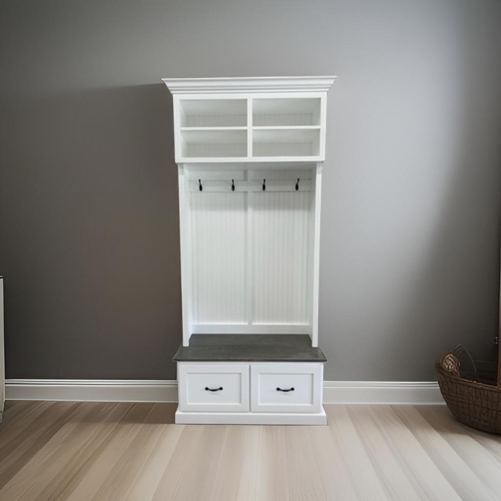 Branson Shoe Rack | Entryway Bench | Mudroom Storage | Shoe Storage | Shoe Cabinet | Hall tree (2-section).