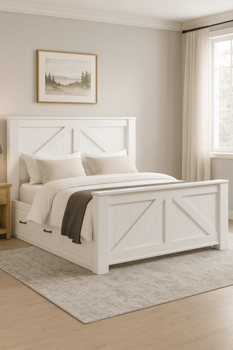 Brooklyn Custom Wood Bed Frame with Storage Drawers | All Bed Sizes | Handmade & Ships Free Nationwide