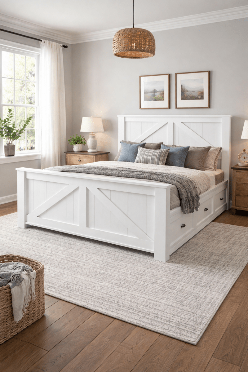 Brooklyn Rustic Bed Frame with Storage Drawers | All Bed Sizes | Handmade & Ships Free Nationwide
