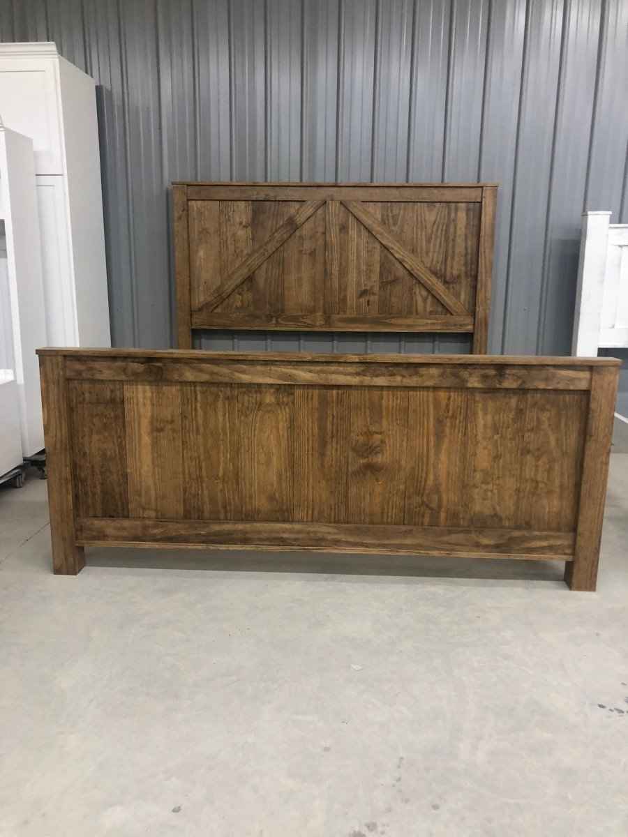 Burlington Farmhouse Wood Bed Frame | Handcrafted King, Queen & Full Sizes | Custom Bedroom Furniture