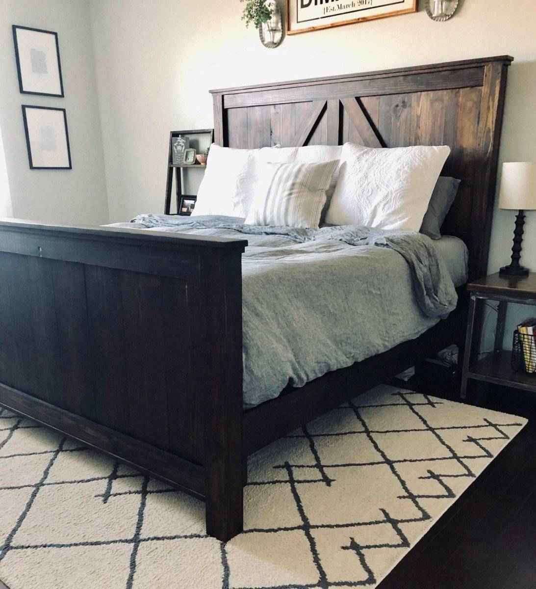 Burlington Farmhouse Wood Bed Frame | Handcrafted King, Queen & Full Sizes | Custom Bedroom Furniture