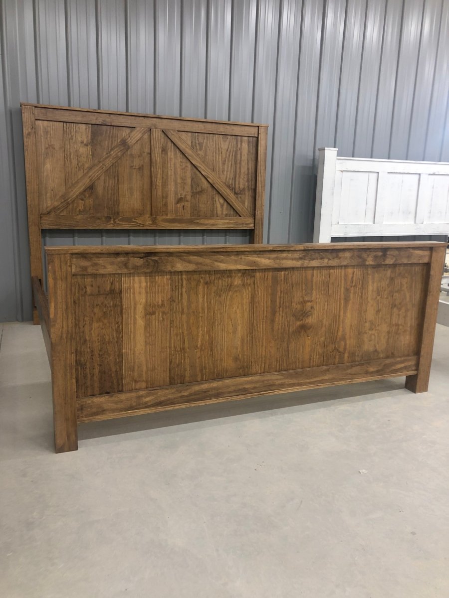 Burlington wood bed frame designed for queen and king sizes, combining elegance with durability.
