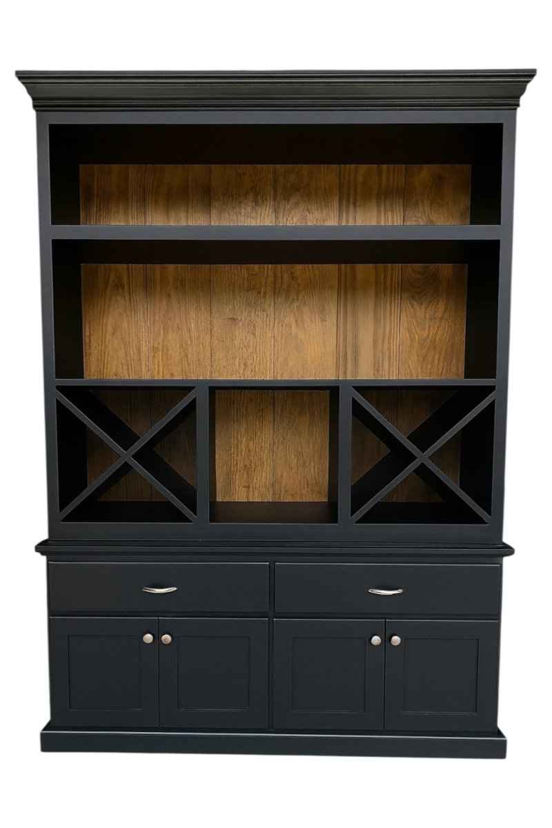 Buxton Wine Bar & Liquor Cabinet | Handcrafted Wood Coffee Bar Station | Custom Kitchen Storage