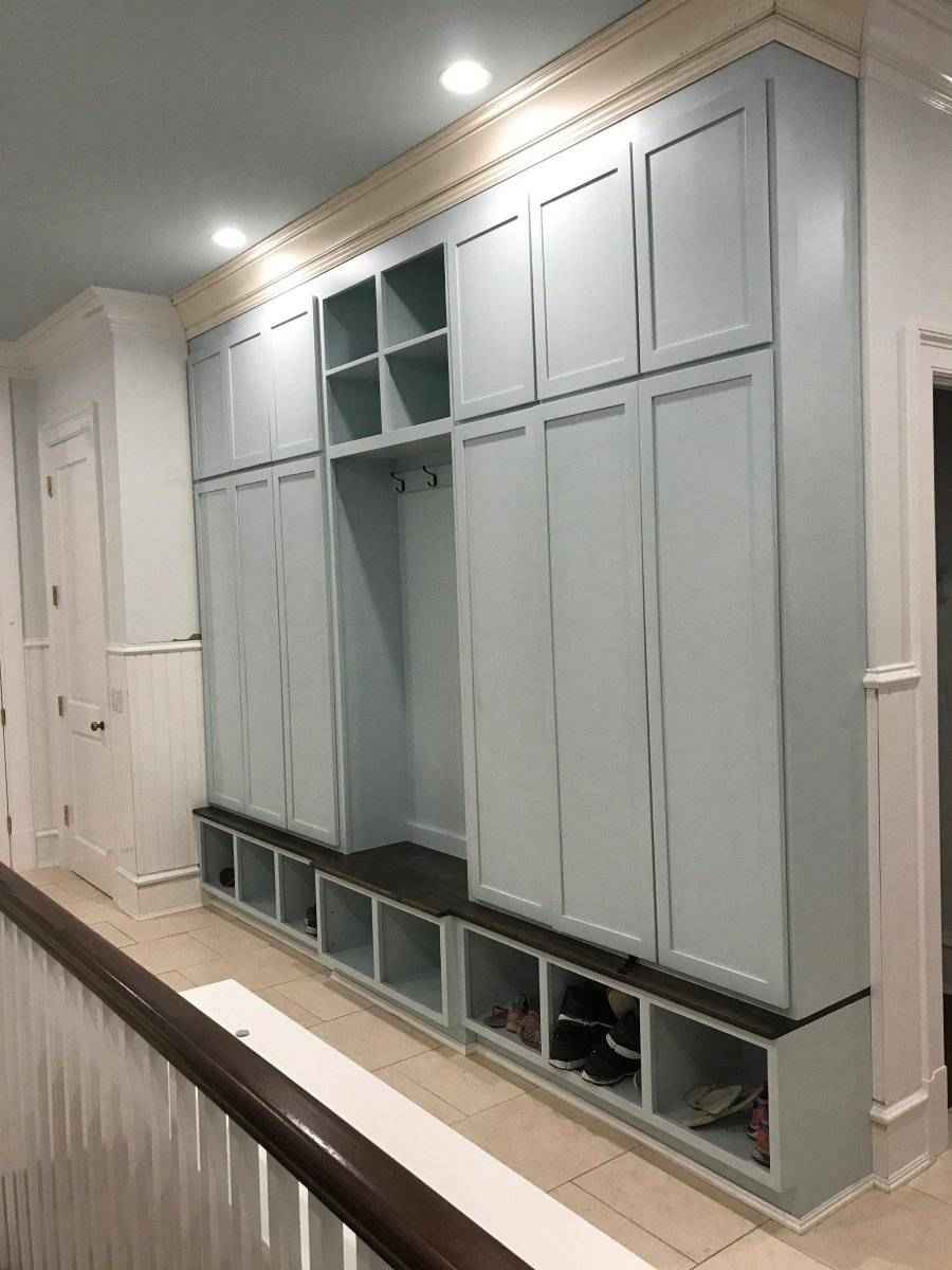 Connecticut Wall-Mounted Coat Rack with Bench & Shoe Storage | Handcrafted Custom Mudroom Furniture