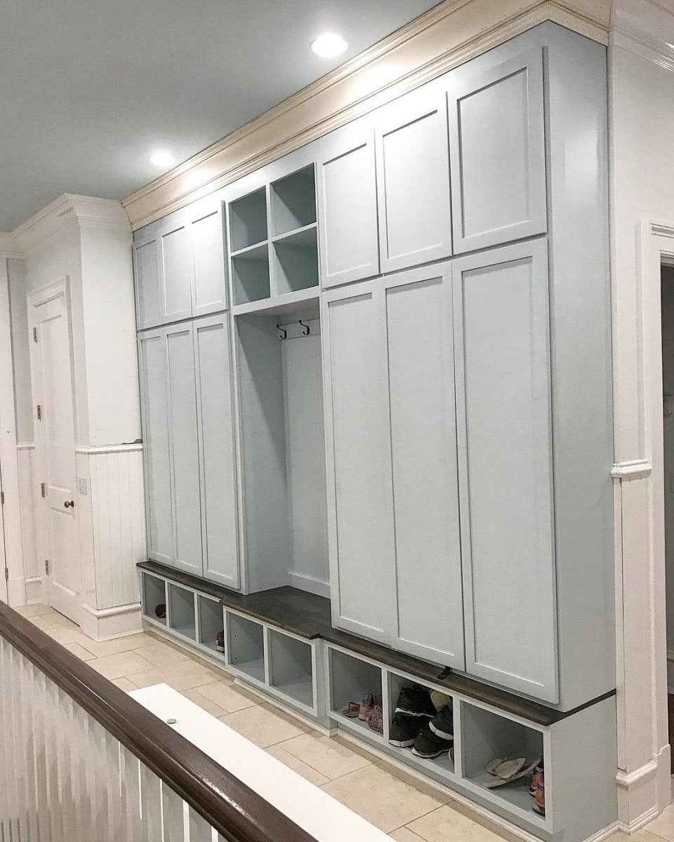 Connecticut Wall-Mounted Coat Rack with Bench & Shoe Storage | Handcrafted Custom Mudroom Furniture