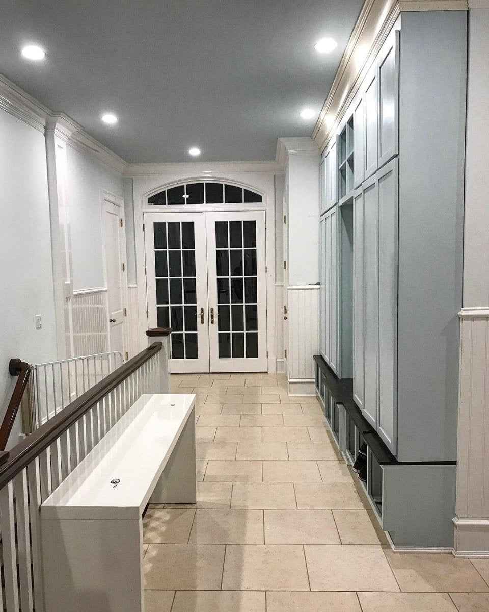 Connecticut Wall-Mounted Coat Rack with Bench & Shoe Storage | Handcrafted Custom Mudroom Furniture