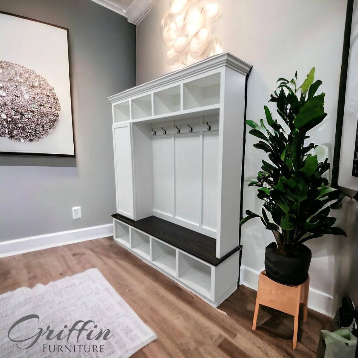 Dallas Standing Coat Rack | Hall Tree | Shoe Storage Bench | Mudroom Furniture.
