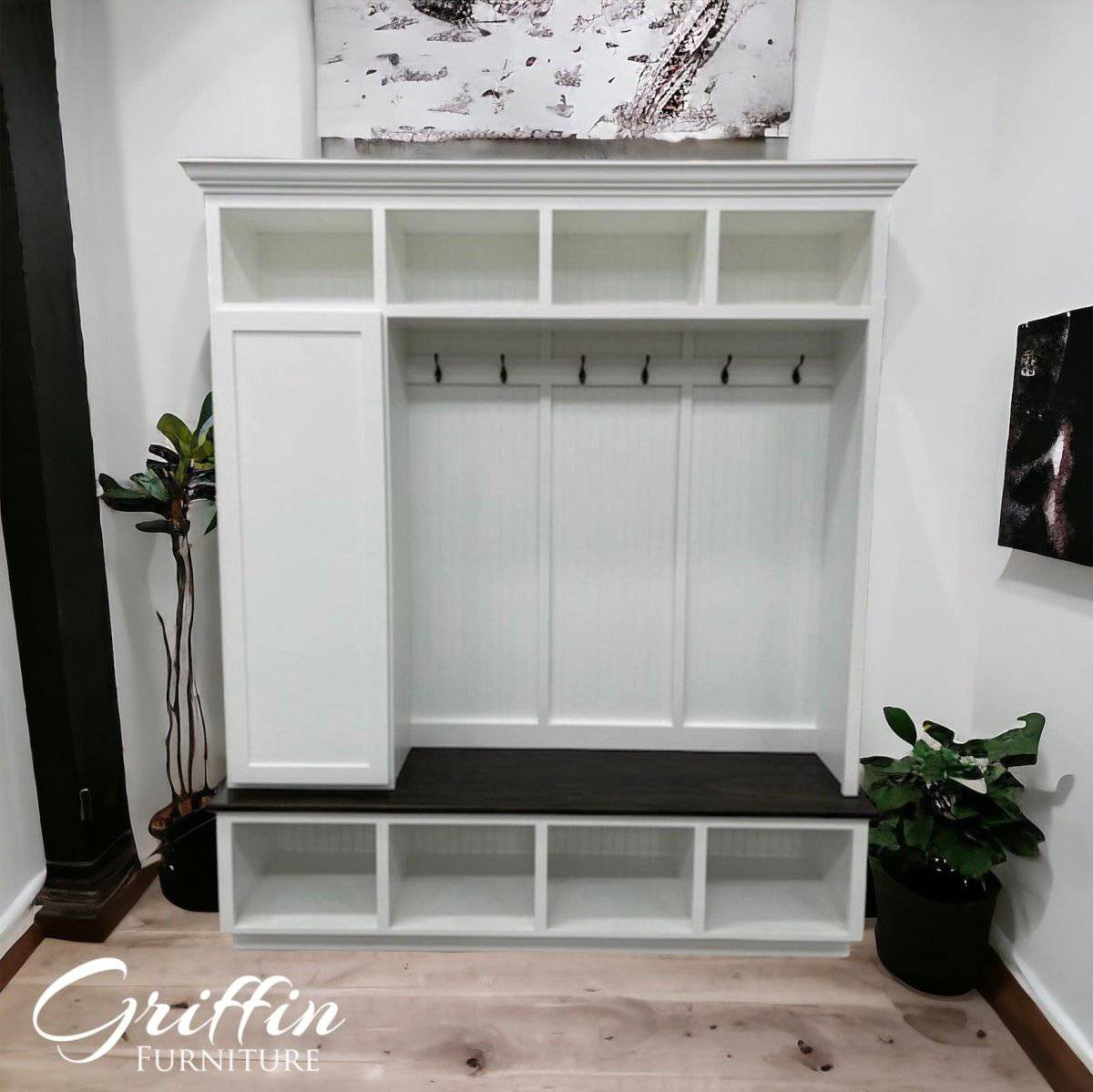Dallas Standing Coat Rack | Hall Tree | Shoe Storage Bench | Mudroom Furniture.