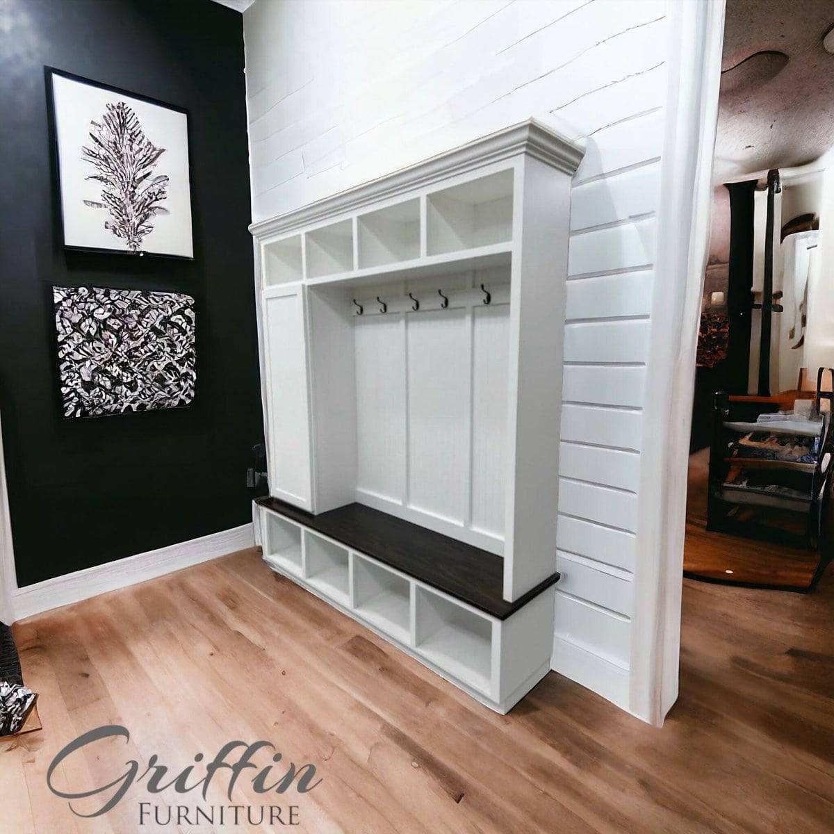 Dallas Standing Coat Rack | Hall Tree | Shoe Storage Bench | Mudroom Furniture.