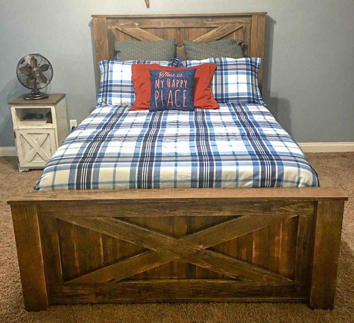 Douglas Wood Bed Frame with 6 Storage Drawers | Handcrafted King & Queen Sizes | Rustic Bedroom Furniture