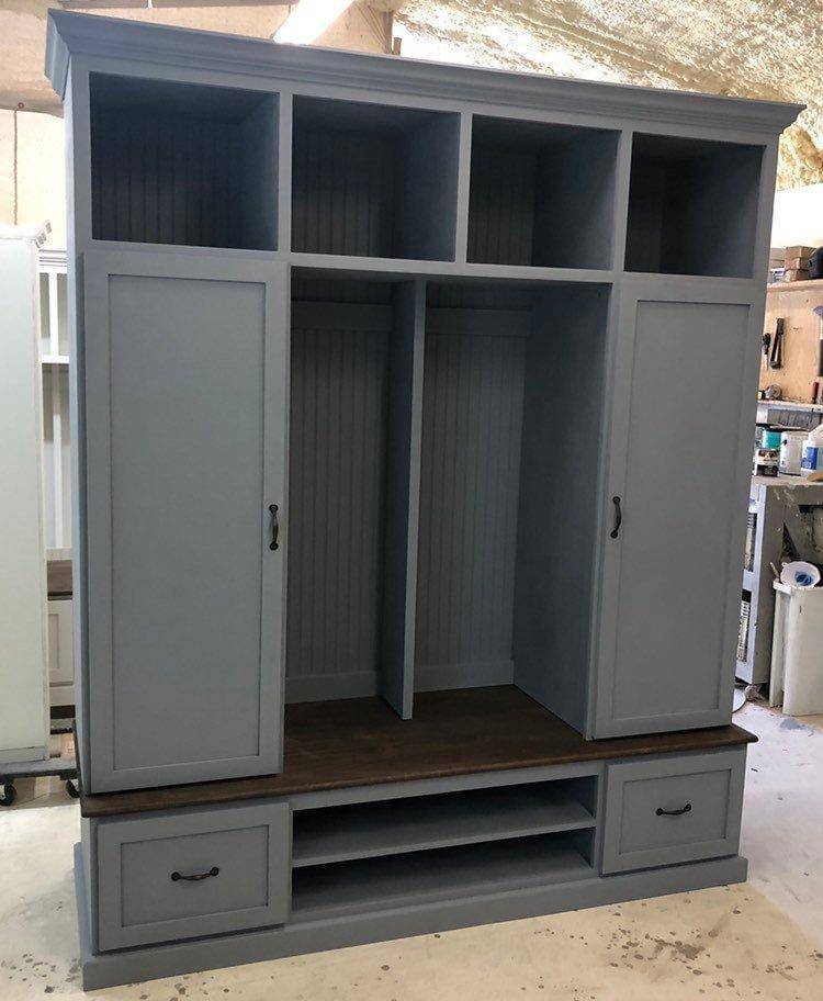 Florida Mudroom Locker Bench | Entryway Shoe Storage | Coat Rack | Hall Tree.