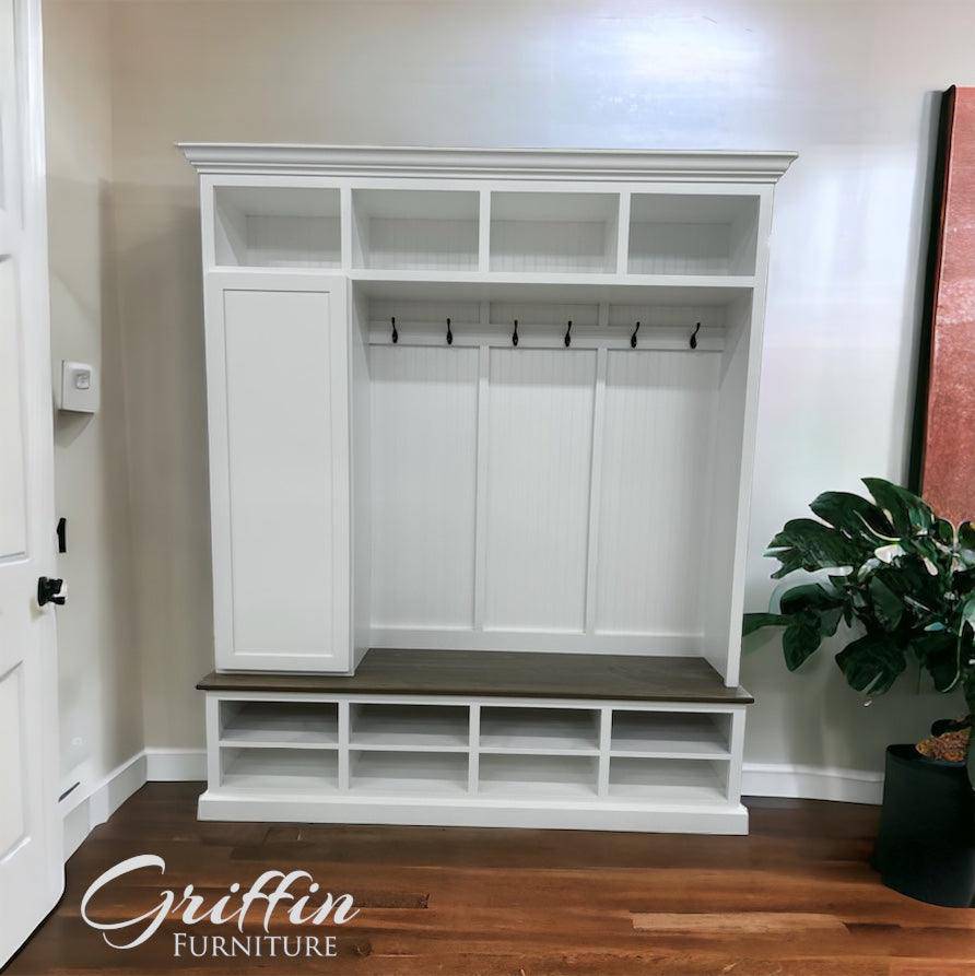 Fort Myers Hall Tree | Shoe Storage | Coat Rack | Entryway Bench | Mudroom Bench (4 section).