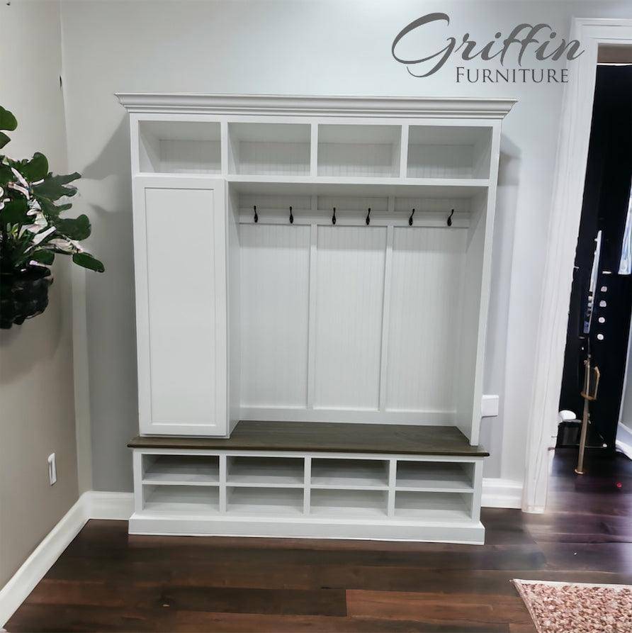 Fort Myers Hall Tree | Shoe Storage | Coat Rack | Entryway Bench | Mudroom Bench (4 section).