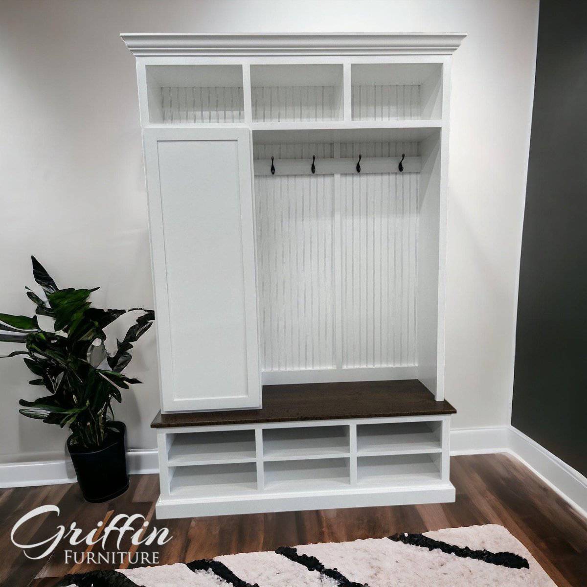Fort Myers Shoe Cabinet | Entryway Storage Bench | Mudroom Locker | Hall Tree | Coat Rack (3 section).