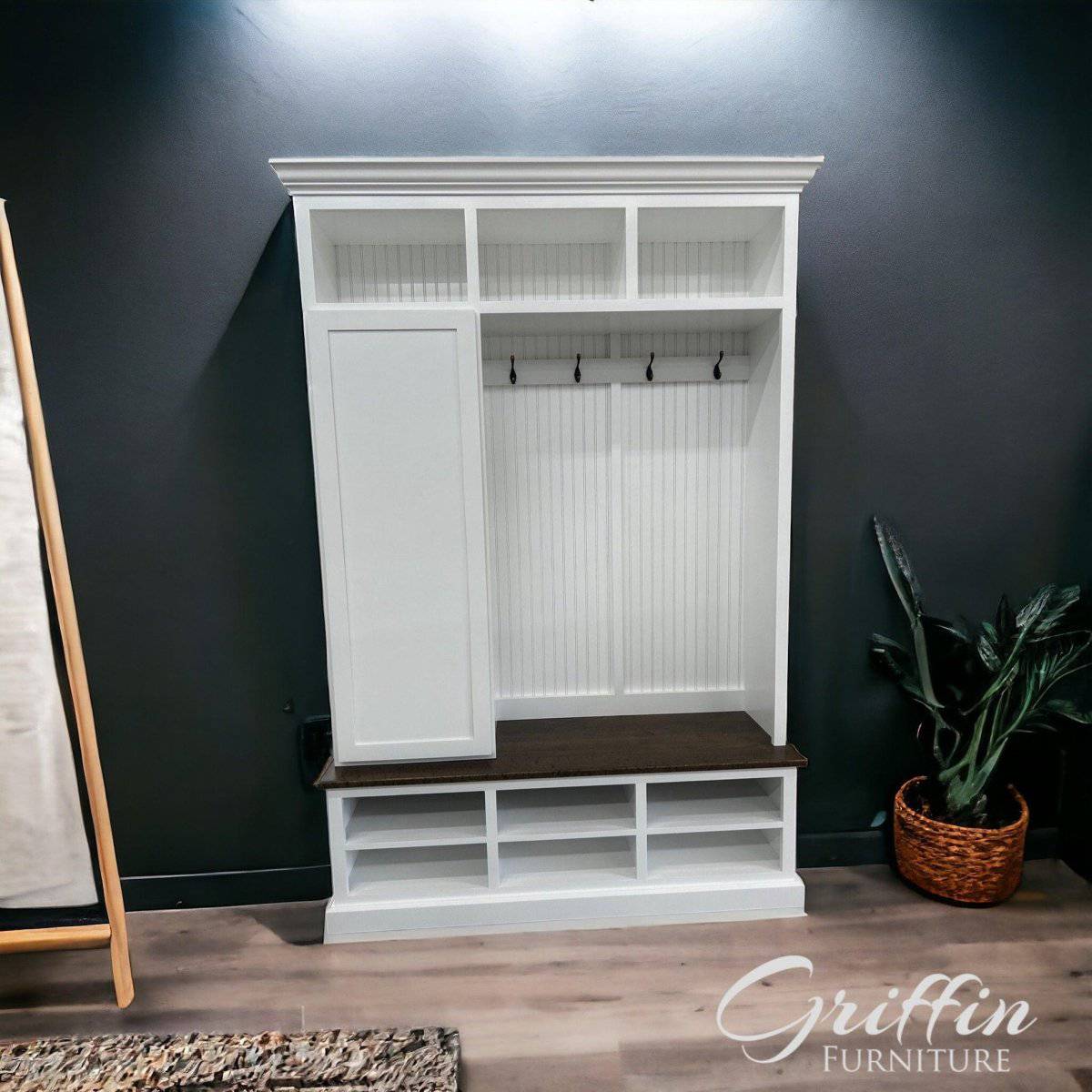 Fort Myers Shoe Cabinet | Entryway Storage Bench | Mudroom Locker | Hall Tree | Coat Rack (3 section).